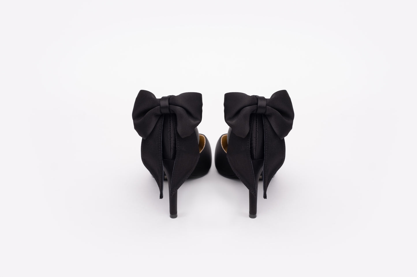 Back view of Annie Court shoe in black. Beautiful evening womens shoes in larger sizes available in UK sizes 8-12
