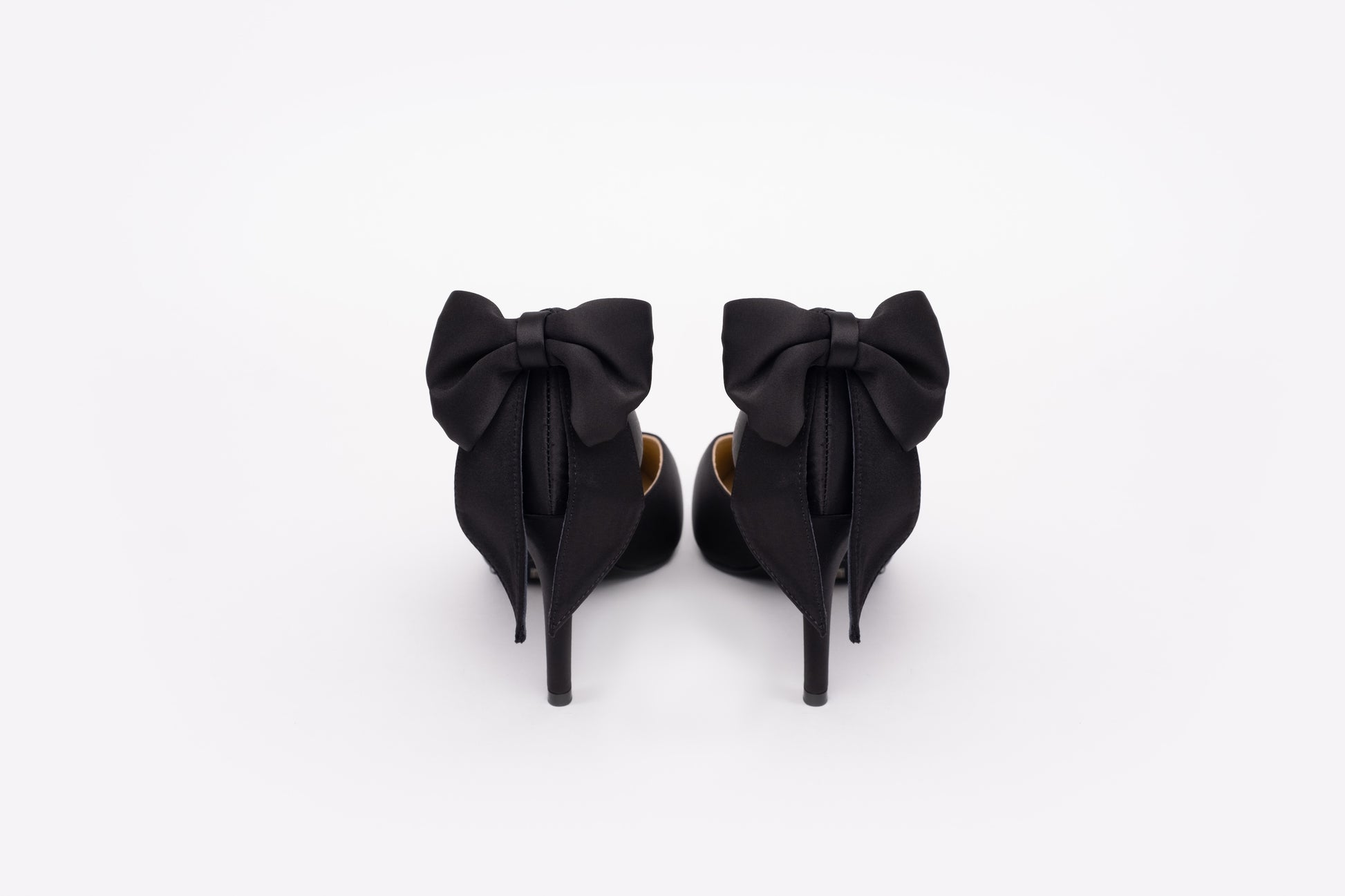 Back view of Annie Court shoe in black. Beautiful evening womens shoes in larger sizes available in UK sizes 8-12