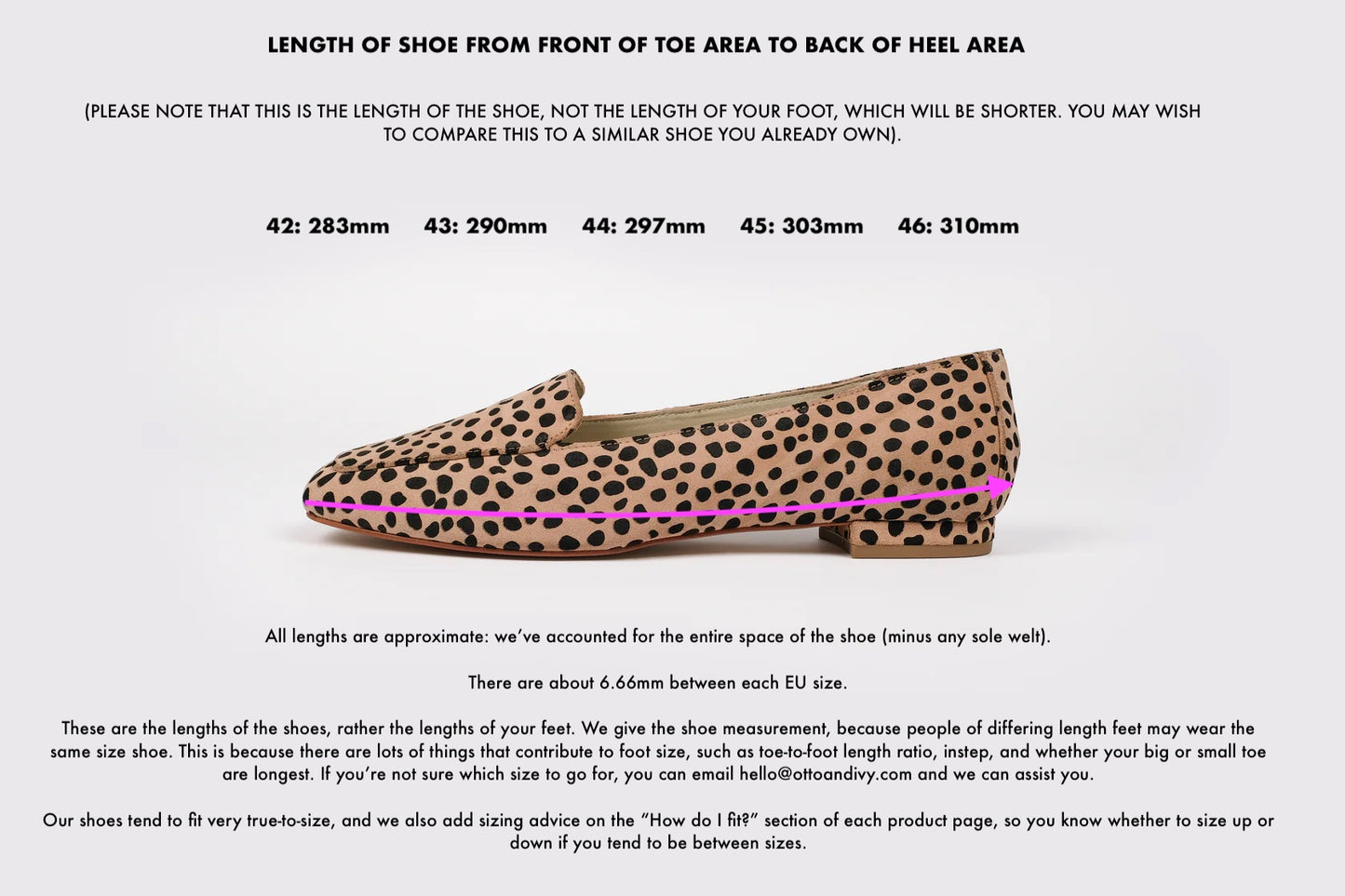 Measurement diagram displaying European sizes lengths of large womens shoes in size 8 9 10 11 12