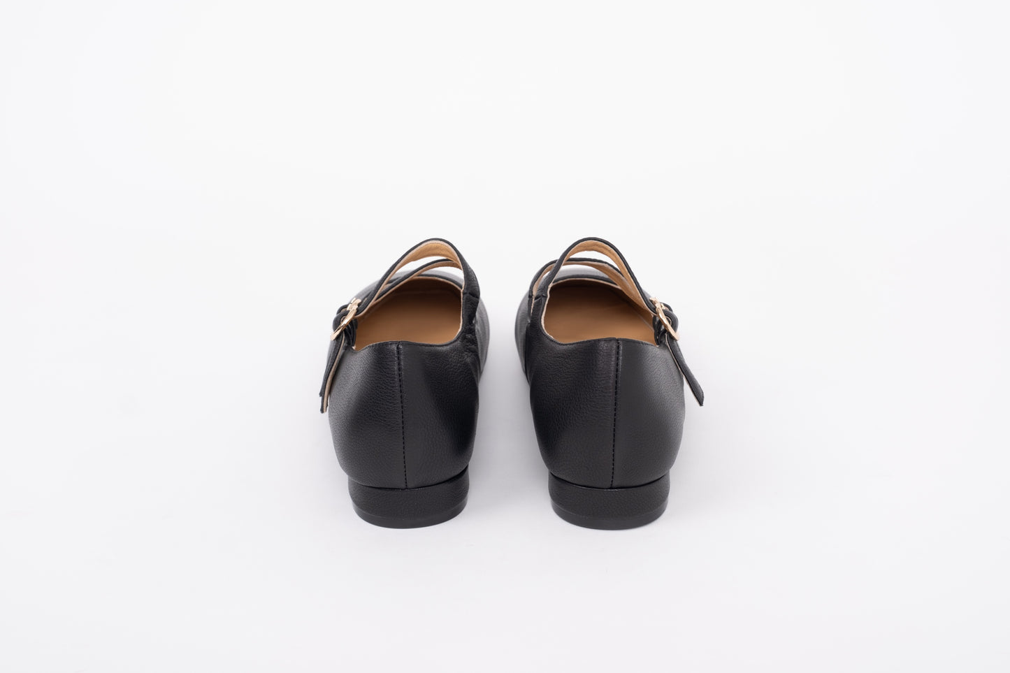 Back view of Black 2 strap Mary Jane shoe, Jemima. Available in European sizes 42-46