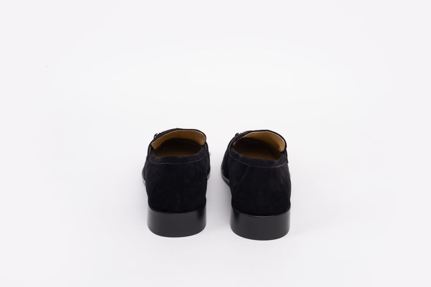 Back view of Betsy Loafers in Black Suede. Womens shoes in larger sizes. Available in larger sizes UK 8-12
