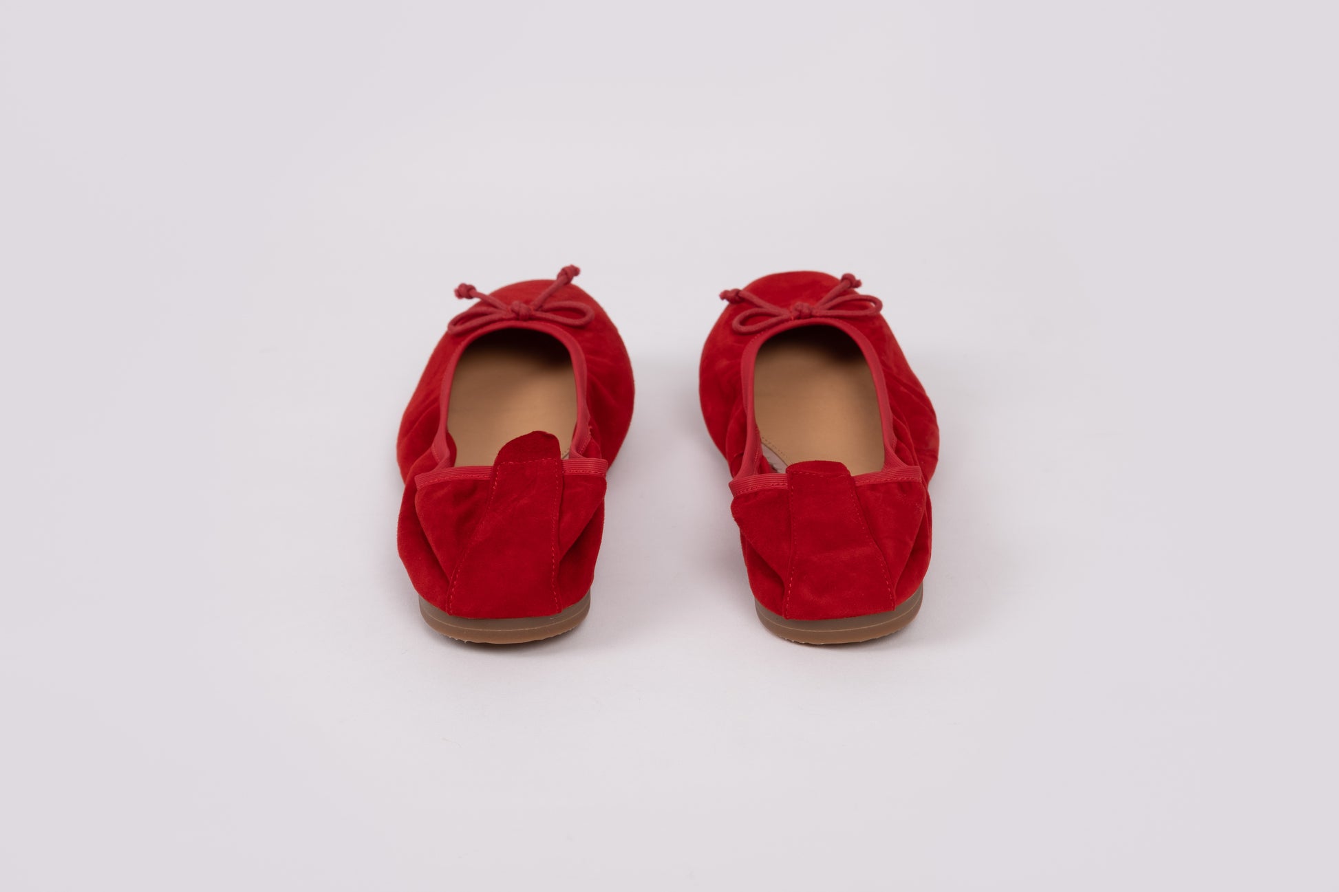 Back view of womens shoe in red, Olivia. Available in larger sizes 42-47