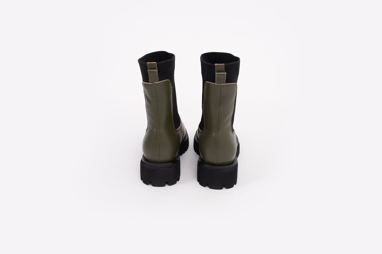 Back view of Marnie Ankle Boots in Khaki, Larger size shoes for women with big feet. European 42-46