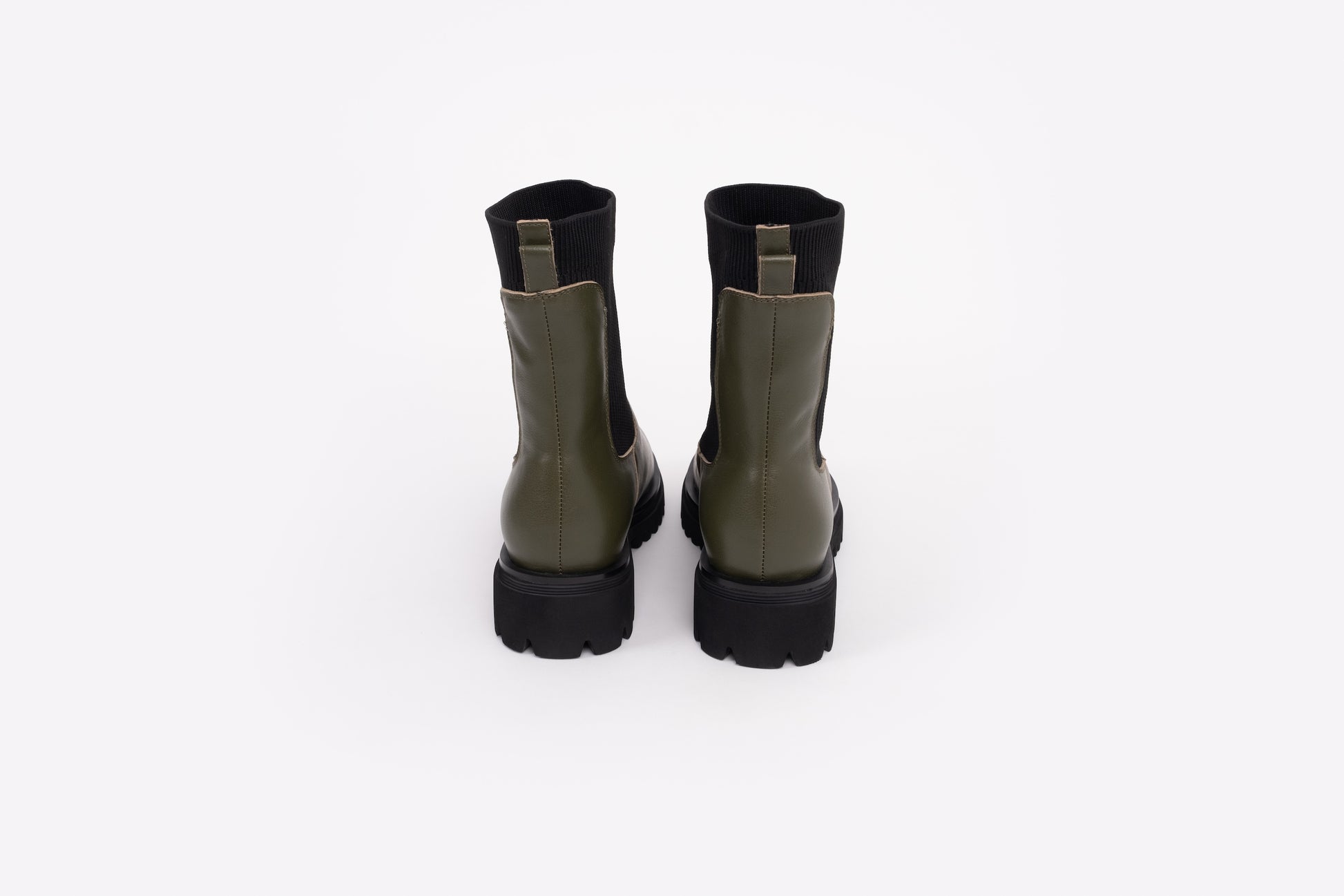 Back view of Marnie Ankle Boots in Khaki, Larger size shoes for women with big feet. European 42-46