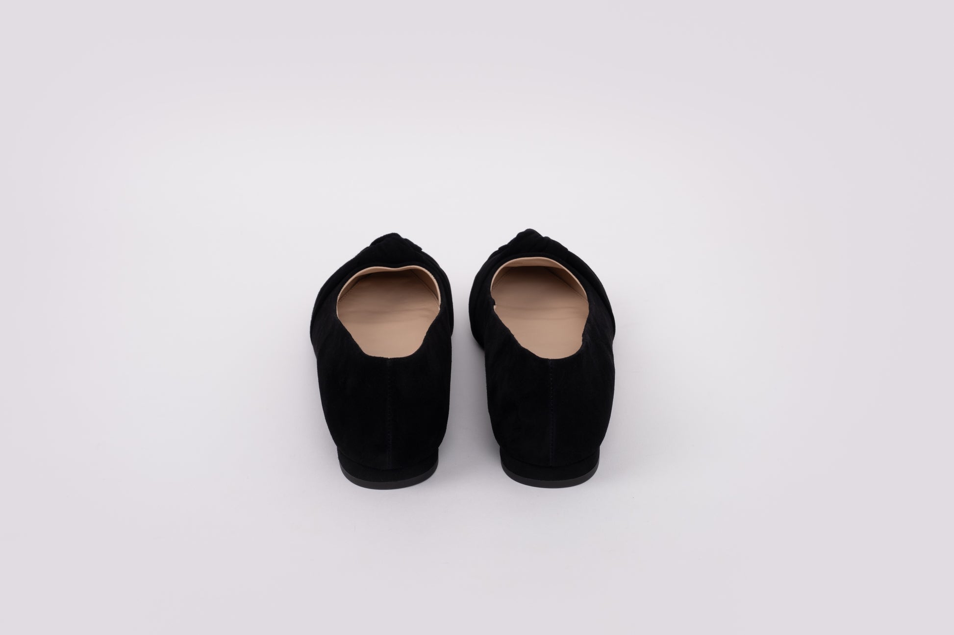 Back view of Fifi Flats in Black. Women's larger size shoes available in sizes 8-12