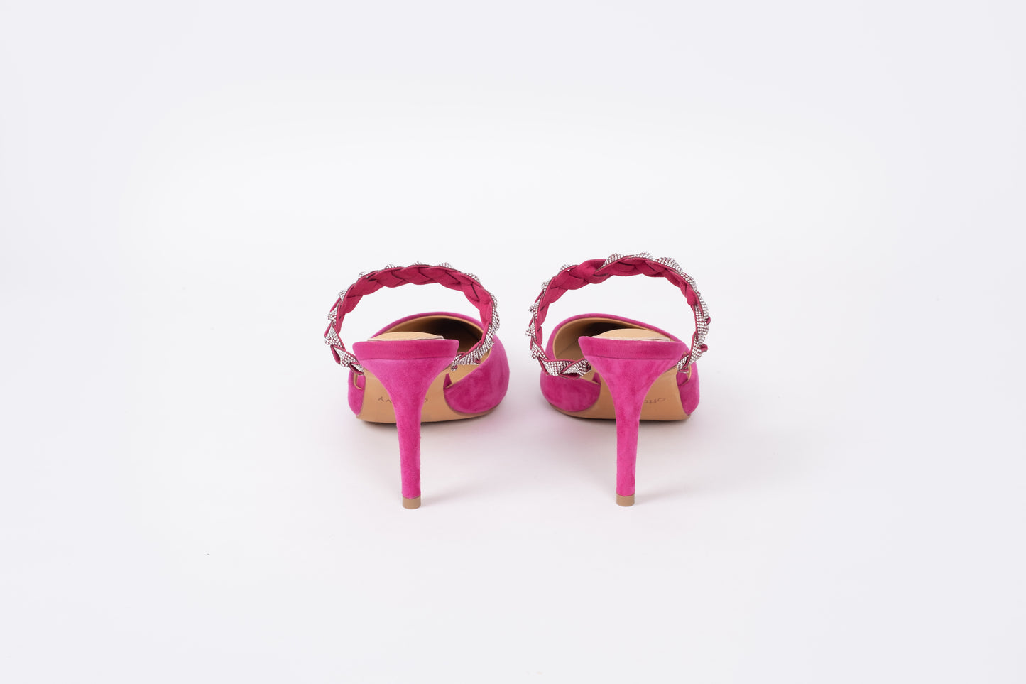 Back view of Abigail Mule in Fuchsia pink. Womens footwear in larger sizes UK 8-12