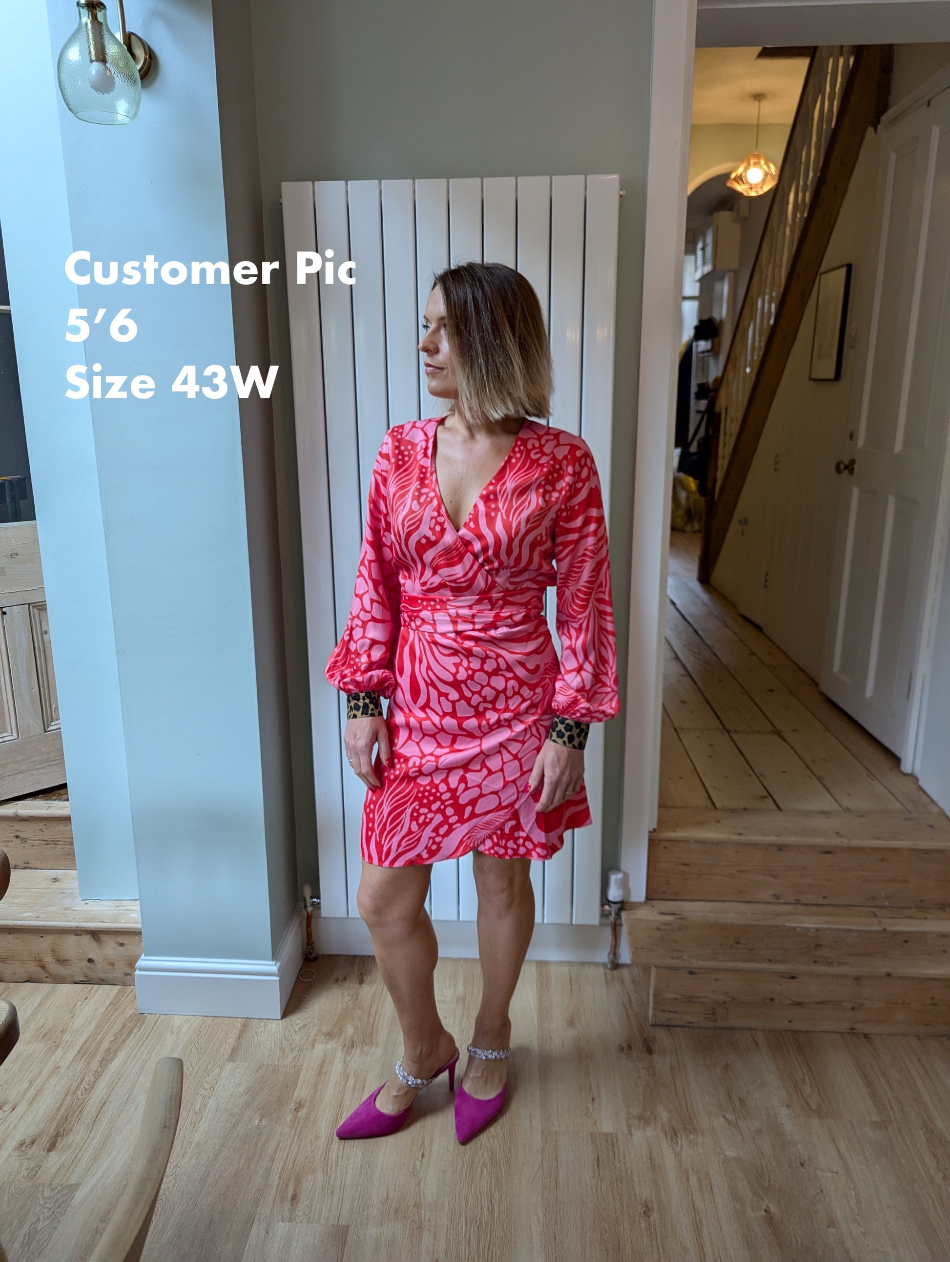 Customer pic size 43W fuchsia pink womens heel