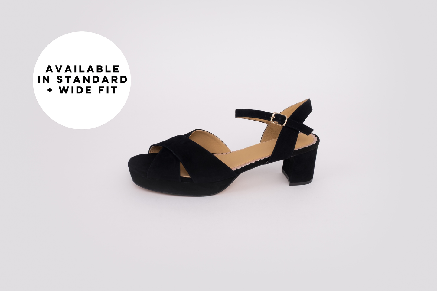 Large size womens black block heel in sizes 8 9 10 11 and 12, standard and wide fit.