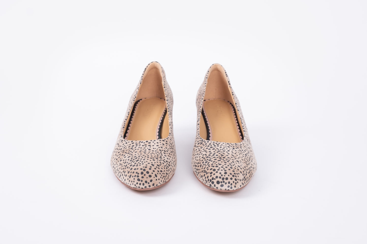 Front view of Cheetah Lily court, available in womens larger sizes 8-12