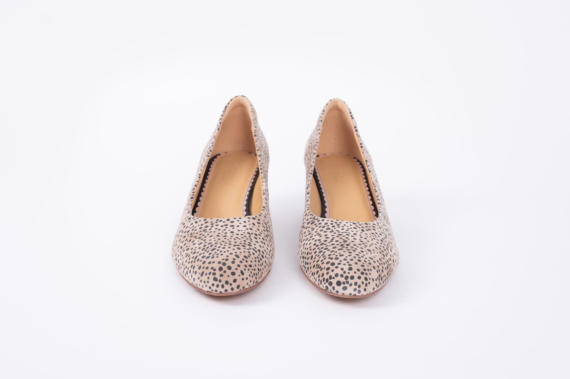 Front view of Cheetah Lily court, available in womens larger sizes 8-12