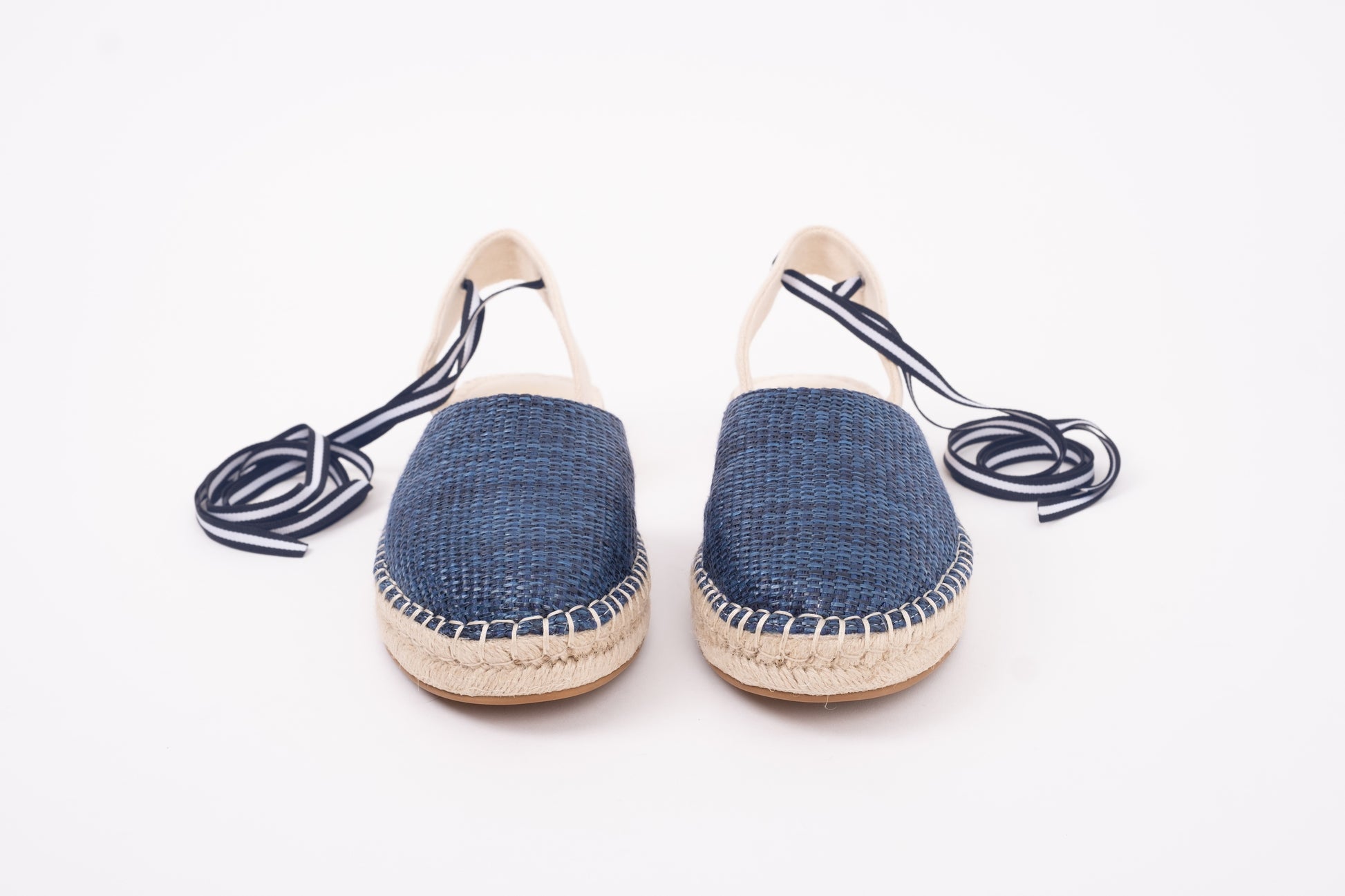 Front view of womens Espadrille Clara I Navy. Womens shoes in larger sizes 42-46