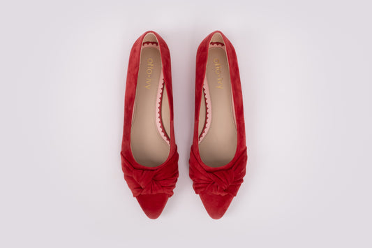 Aerial view of Fifi Flats in Red, women's shoes available in European sizes 42-46