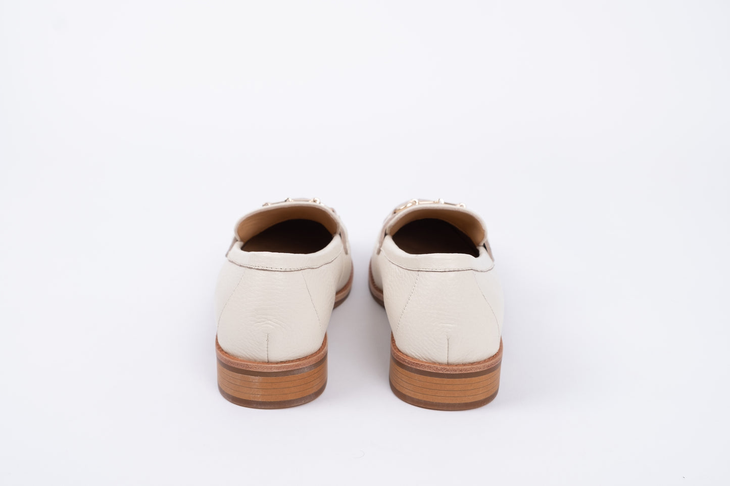 Back view of Cream Betsy Loafers. Womens shoes available in larger UK sizes 8-12