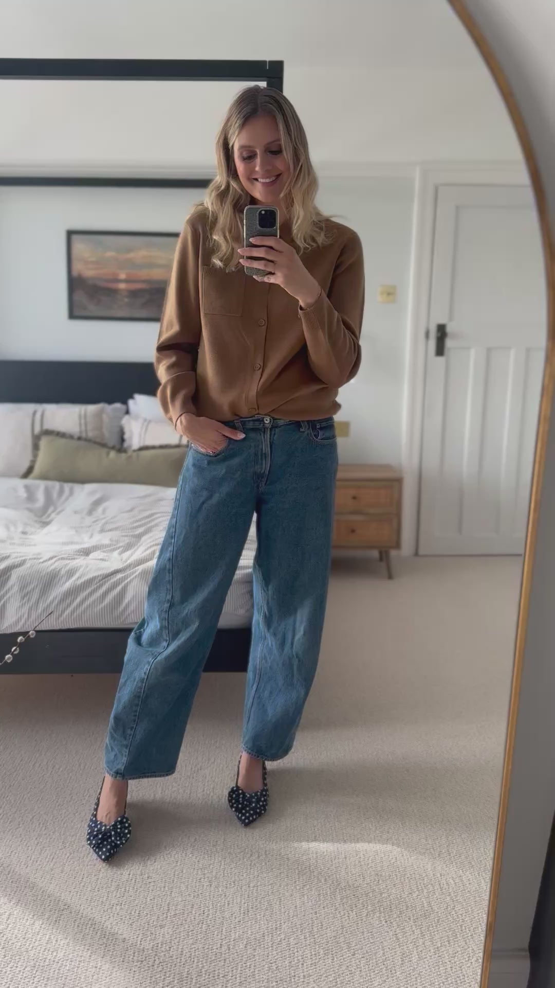 Large sized womens navy blue polka dot shoe in larger sizes available in 42 43 44 45 46