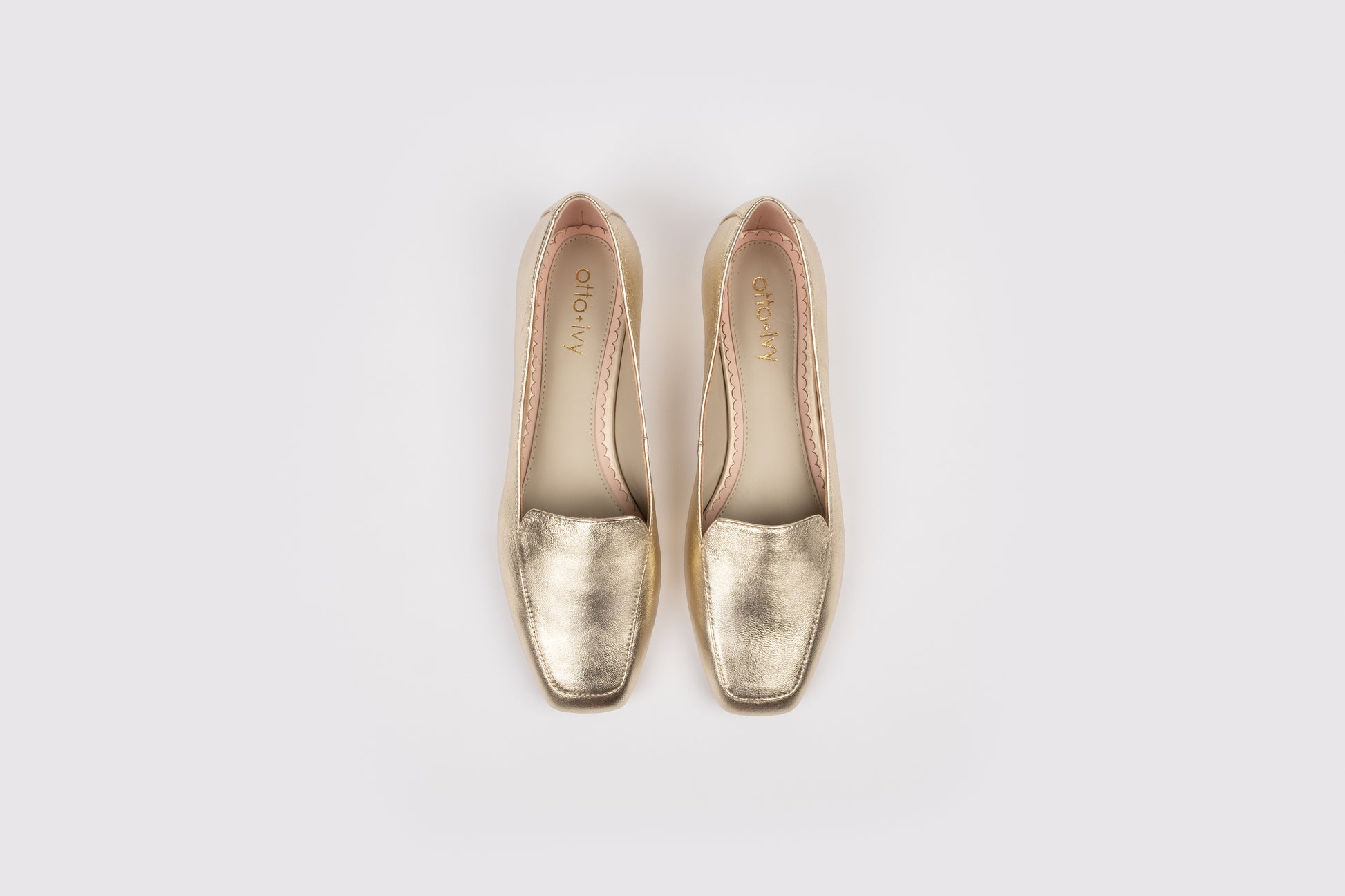 Aerial view of Aubrey Gold Loafer available in European sizes 42-46