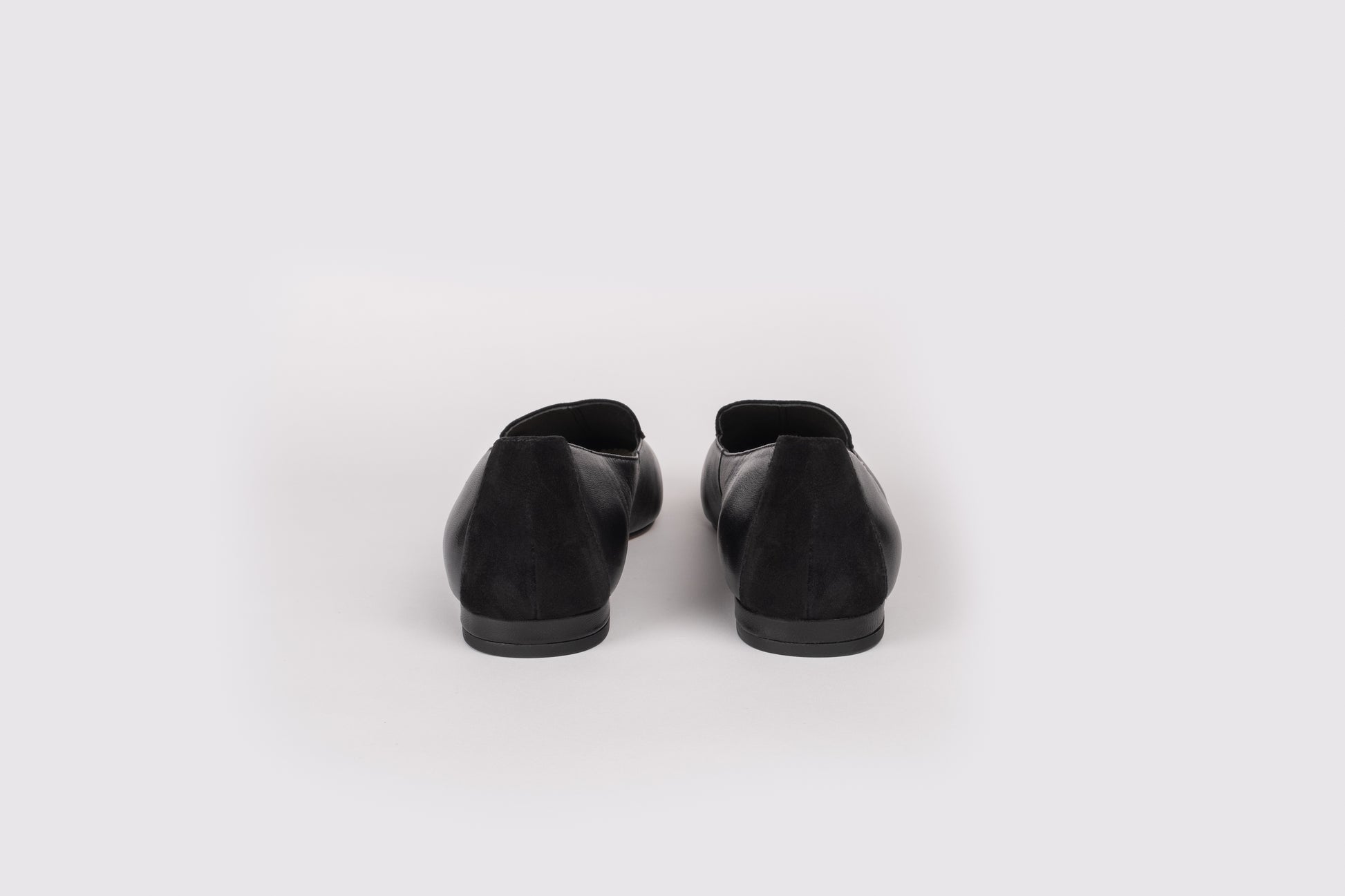 Back shot of Aubrey Loafers in black. Available in womens larger European sizes 42-46