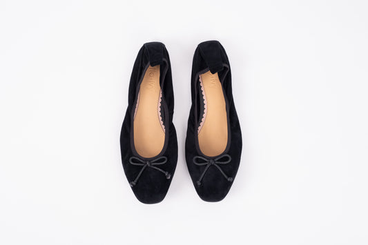 OLIVIA FLAT (BLACK SUEDE)