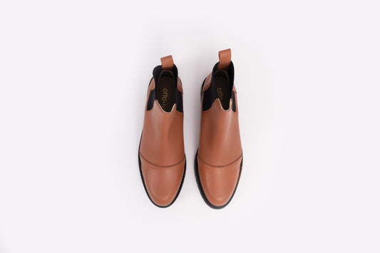 Aerial shot of Alexa boot in tan. Available in UK larger sizes 8-12