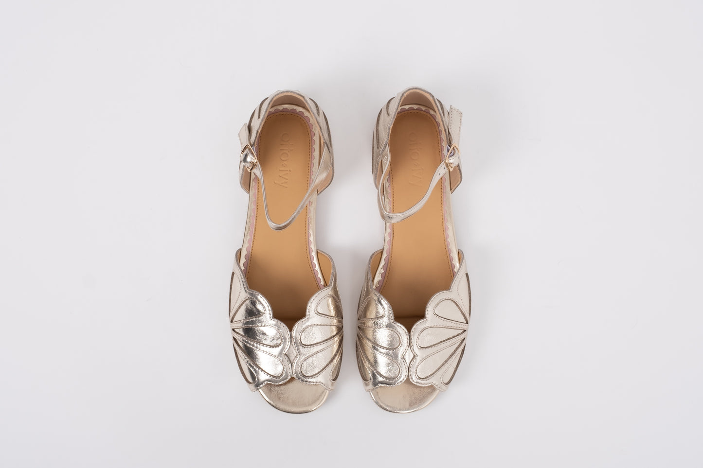 Womens Gold sandal Lola, a strappy womens shoe available in larger European sizes 42-46