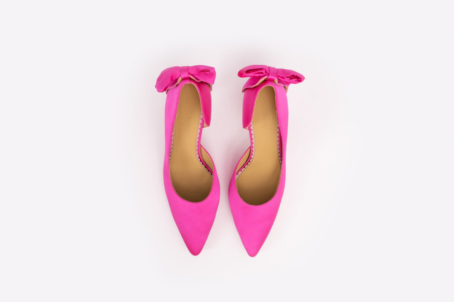 Aerial view of Annie Courts in Fuchsia Pink, Womens evening shoes in larger sizes European 42-46