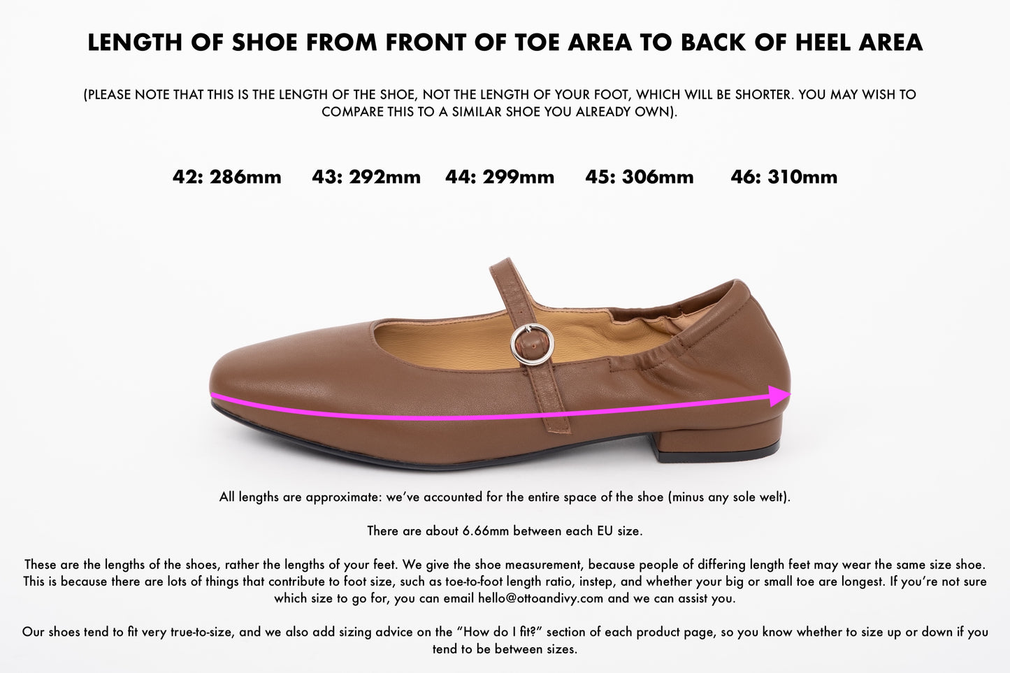 Measurement diagram of sizes 42 43 44 45 46 in large size womens shoes