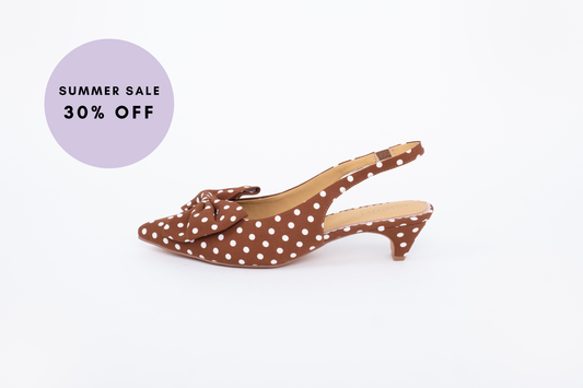 DELILAH SLINGBACK (BROWN POLKA)