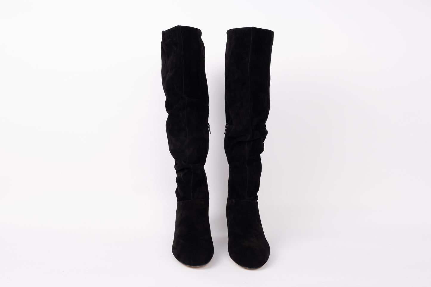 Front view of Evelyn black boot available in larger womens sizes 8-12