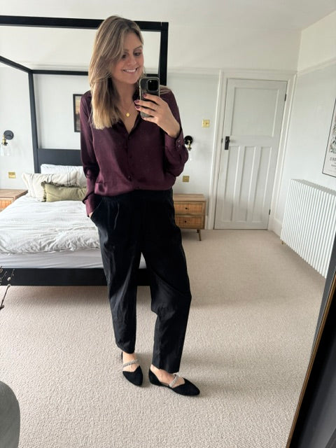 Womens black flat party shoe available in large sizes 42-46 standard and wide fit