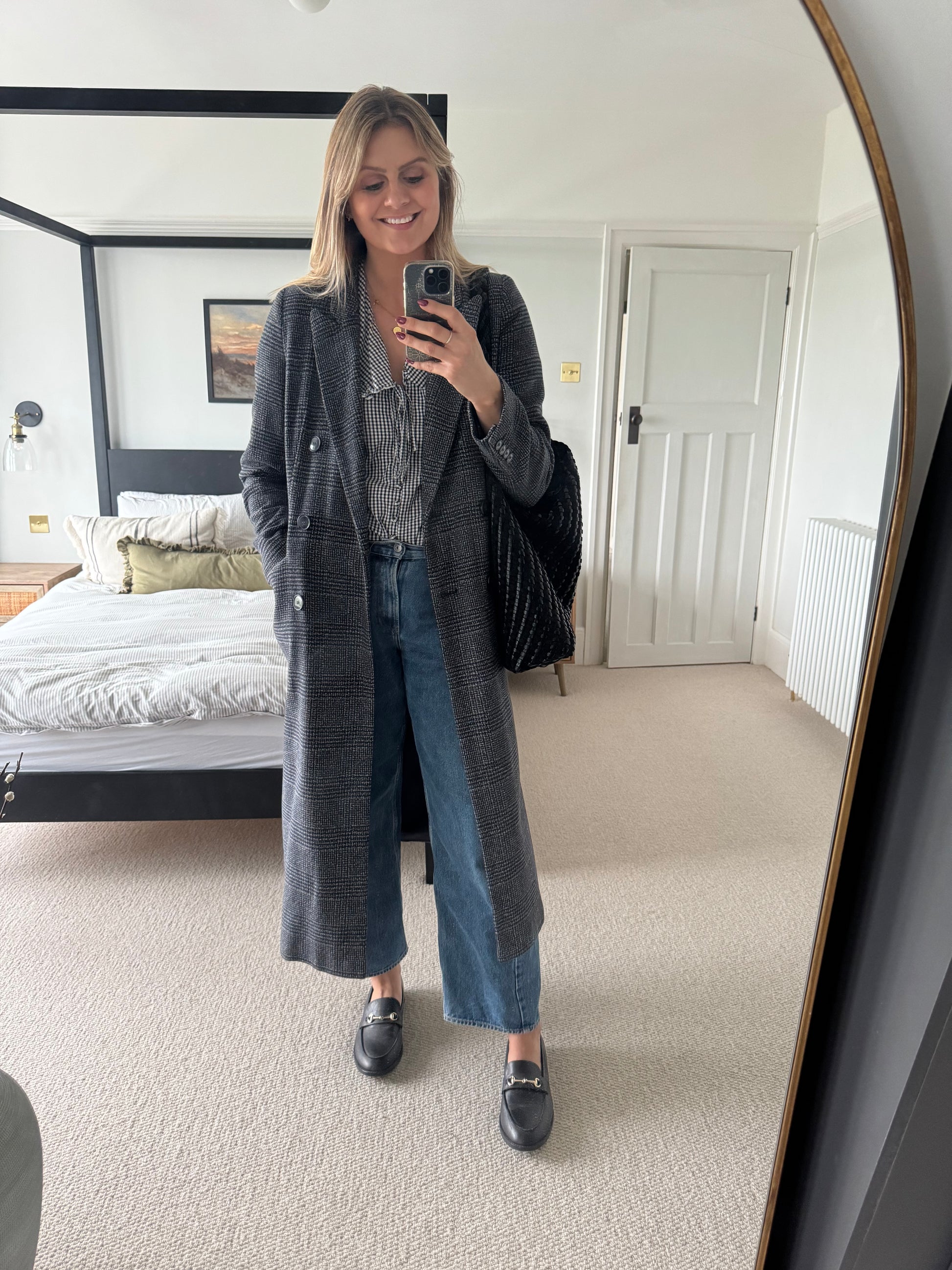 Large size leather black womens loafer shoes available in sizes 42-46