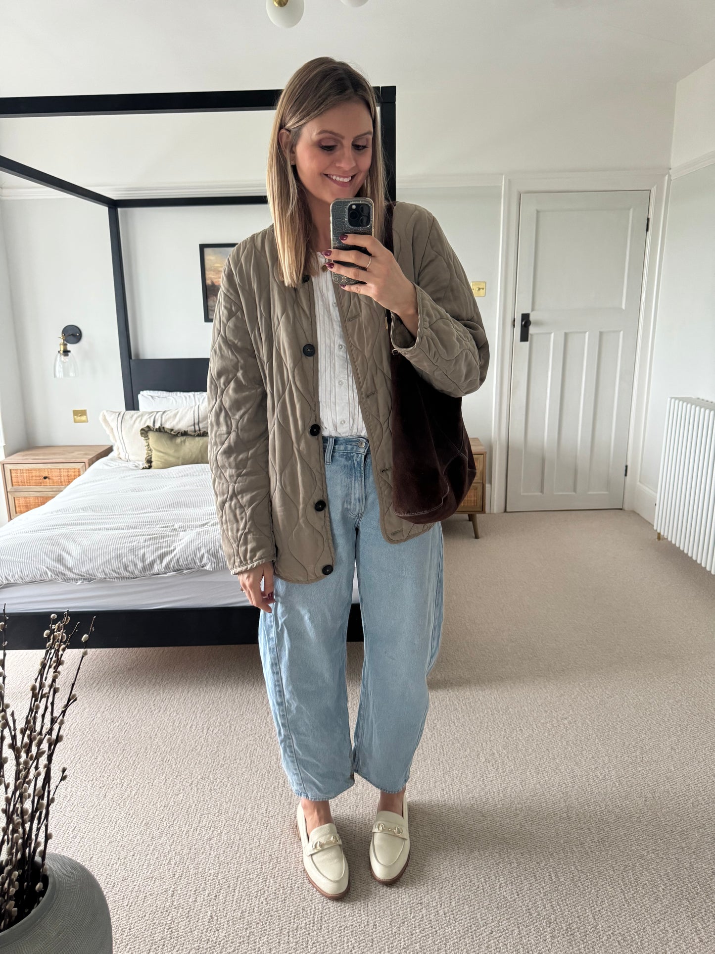 Large size cream leather loafer available in larger womens sizes 42-46, standard and wide fit