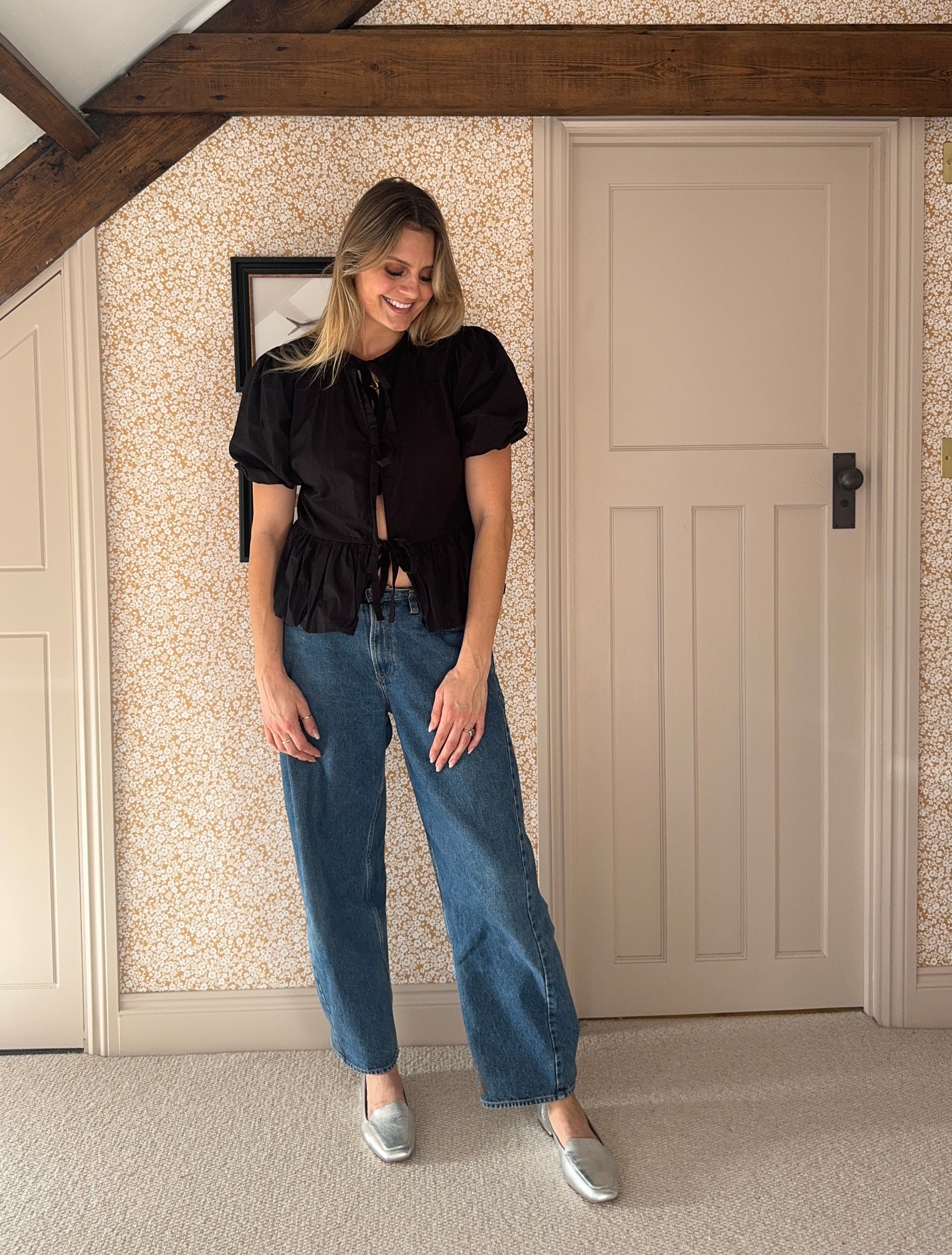 Large sized womens silver leather loafer shoe available in UK sizes 8 9 10 11 12, standard and wide fit