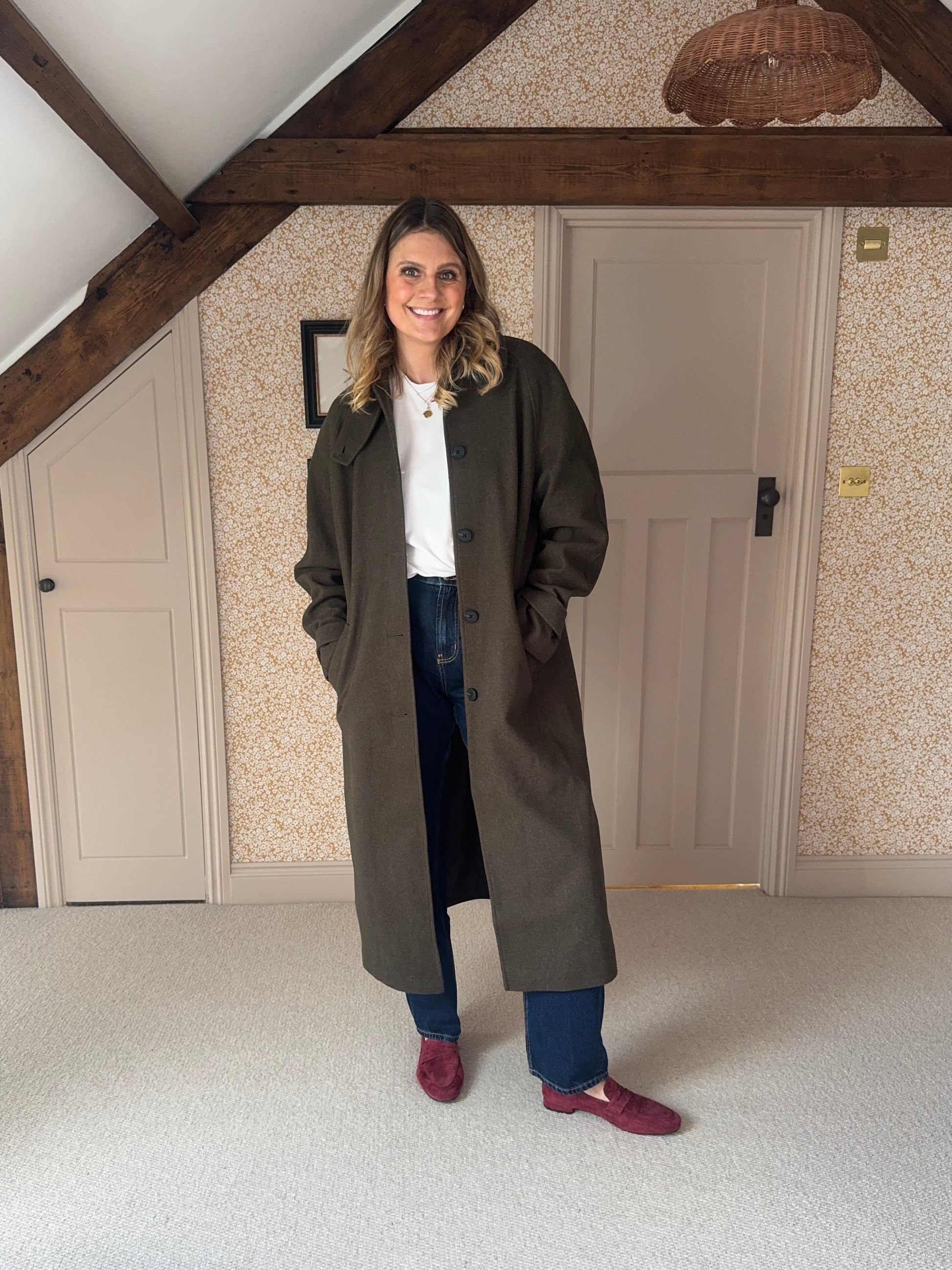 Large size womens suede loafer in sized 42-46 burgundy