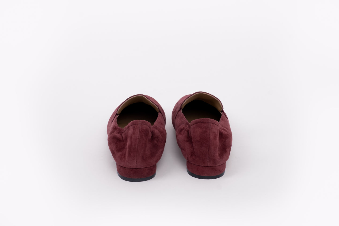 Back shot of womens large sized flat loafer shoe for big feet in sizes 8 9 10 11 12