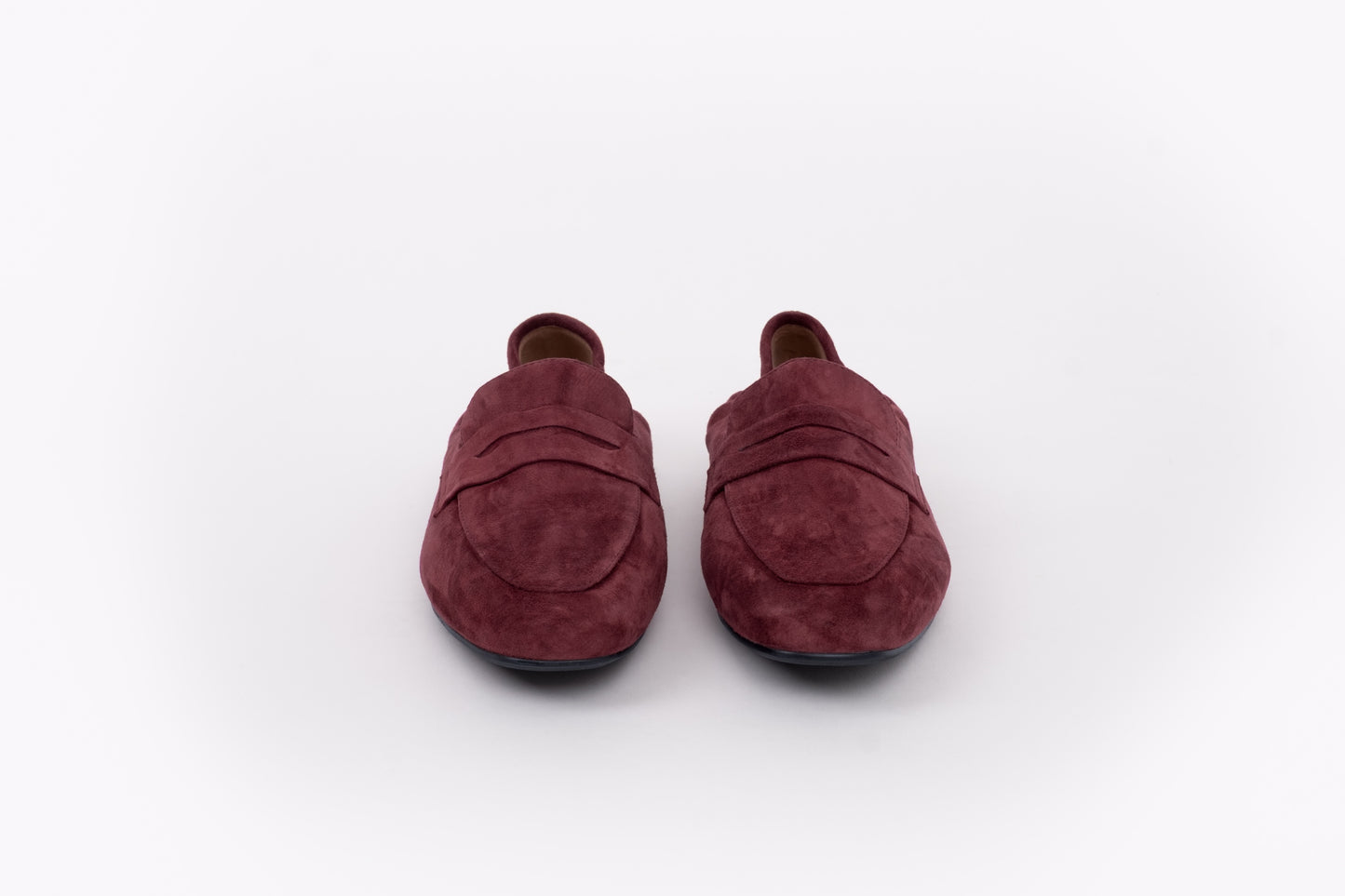 Front shot of womens burgundy loafers available in large sizes 8 9 10 11 12