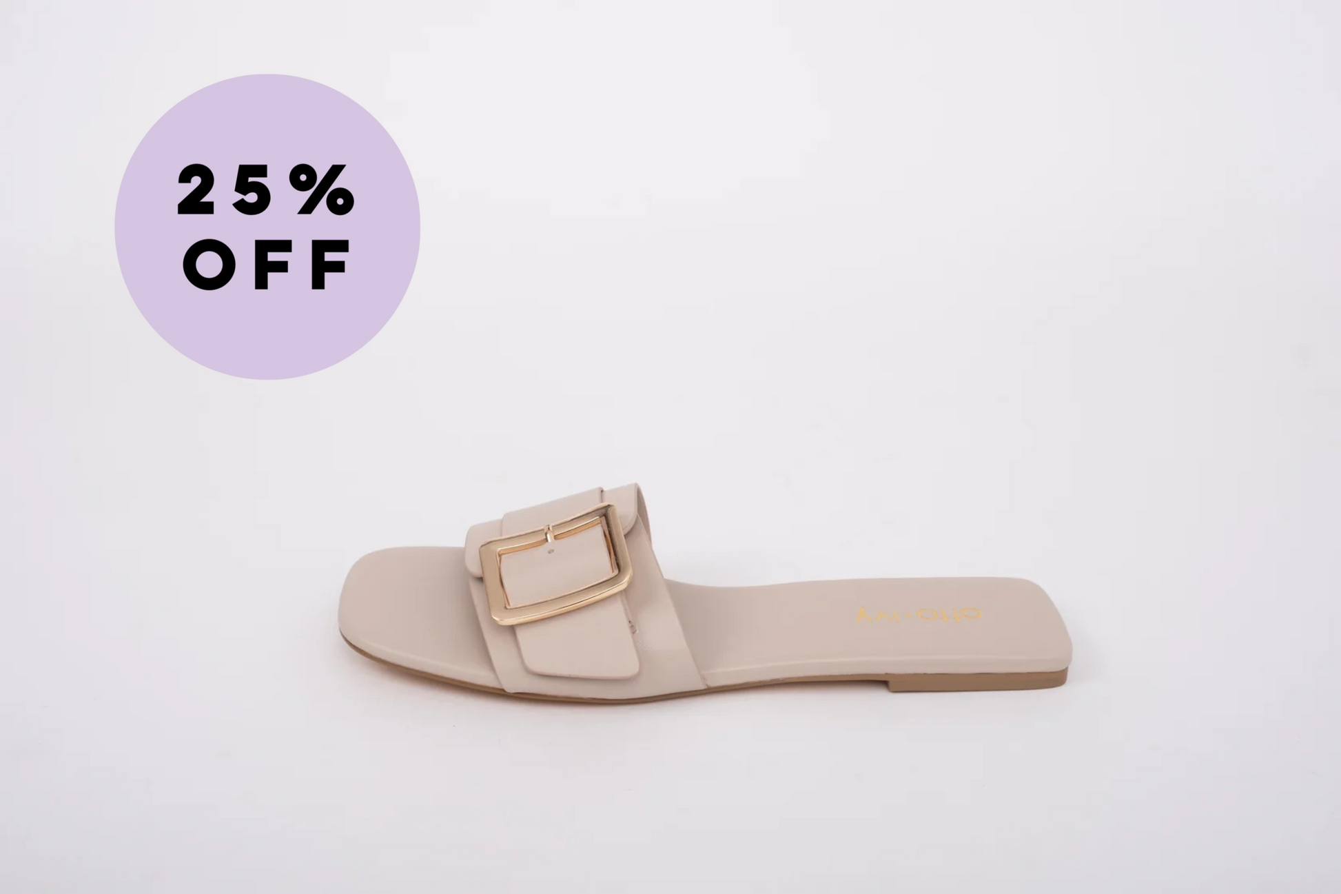 Stone coloured leather slip on womens sandals in larger sizes 42 43 44 45 46