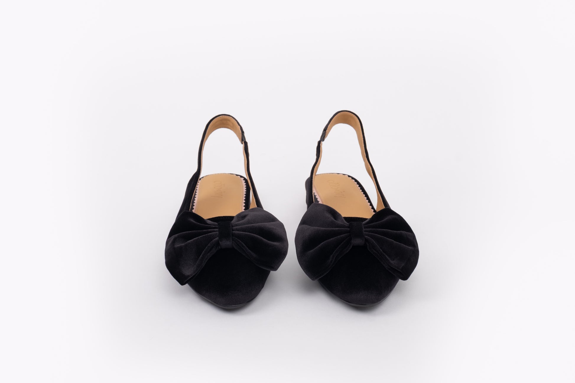 Womens large sizes black velvet bow slingback shoes in large sizes 42 43 44 45 46