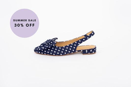 SOPHIA SLINGBACK (NAVY POLKA)