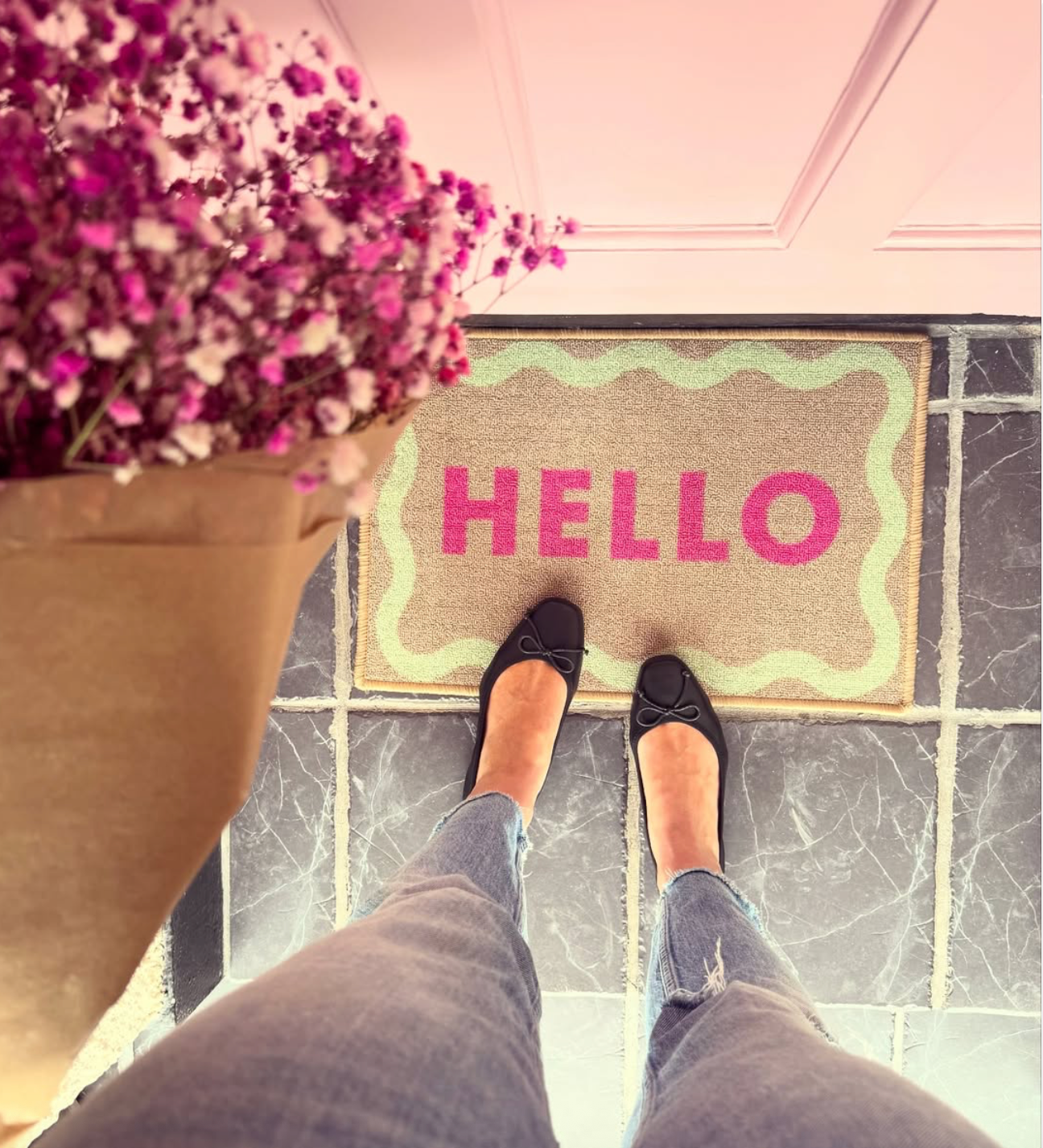 Black womens leather ballet flats in larger sizes 42 43 44 45 46