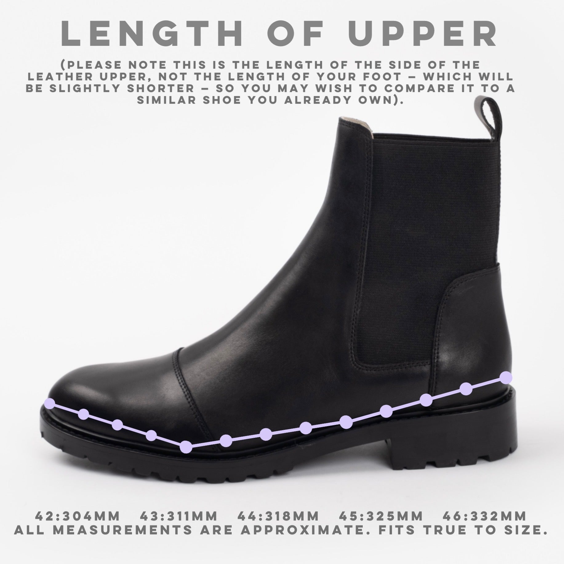 A photo to show the length of the Alexa boot, a black chelsea boot for tall women. 