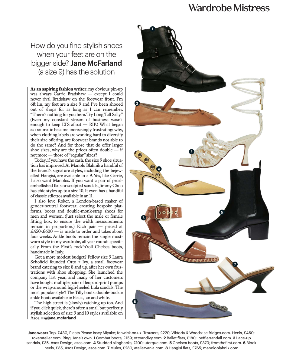 A page from The Sunday Time Style Magazine featuring the Otto and Ivy Maisie Boot.